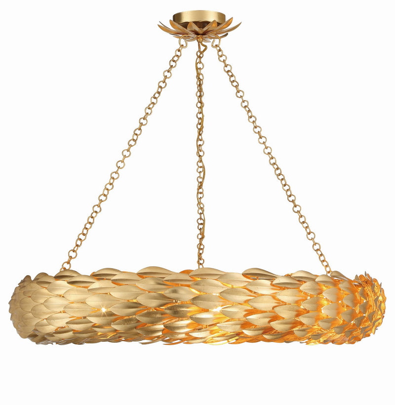 Crystorama 538-GA Broche Eight Light Pendant Antique Gold Main Image.jpg