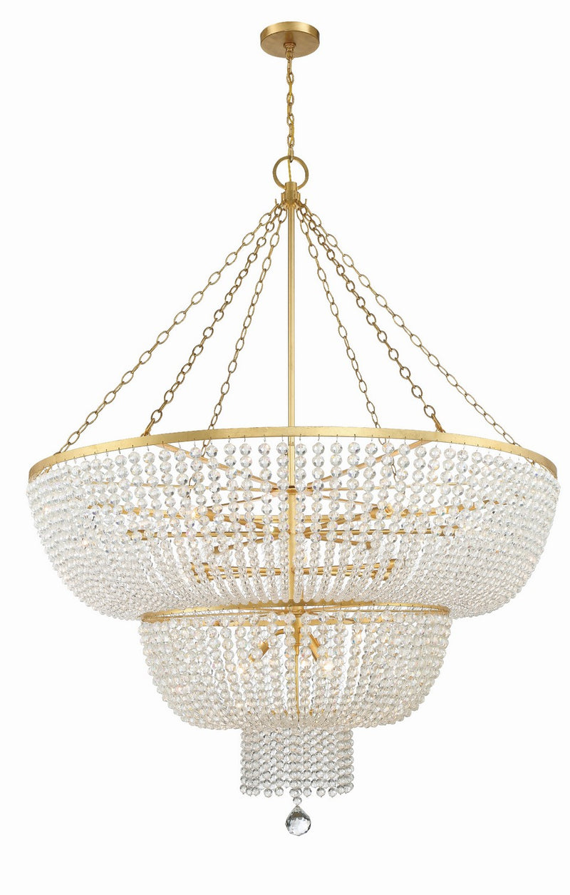 Crystorama 614-GA Rylee 15 Light Chandelier Antique Gold Alternate Image 2.jpg