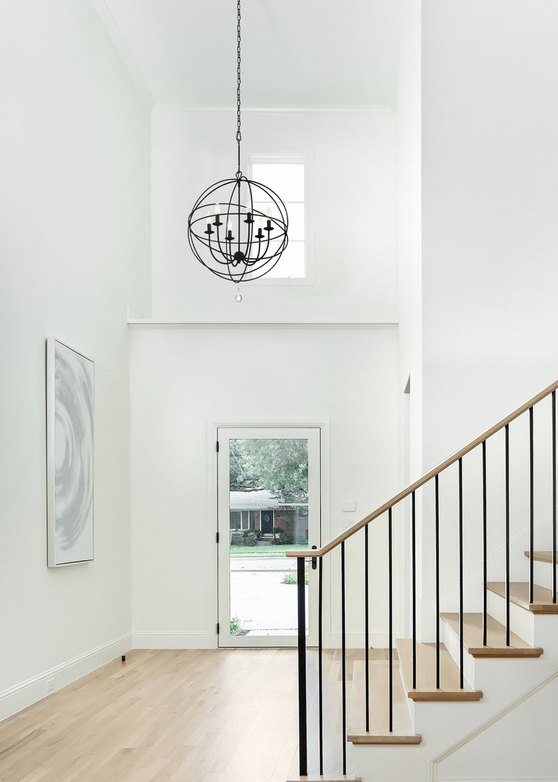 Crystorama 9228-BK Solaris Six Light Chandelier Black Alternate Image.jpg