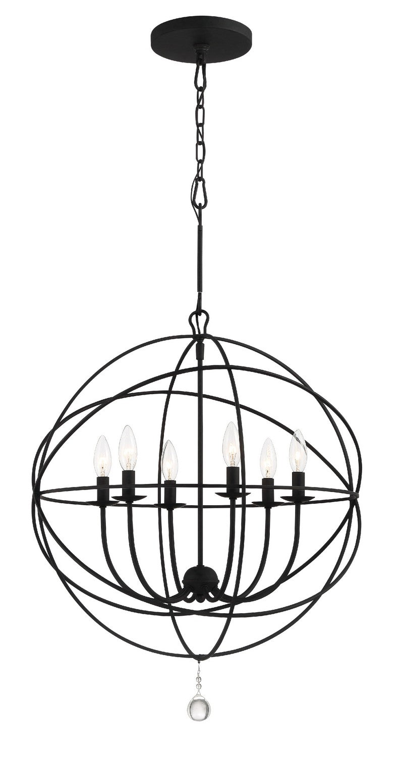 Crystorama 9228-BK Solaris Six Light Chandelier Black Main Image.jpg