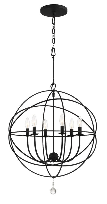 Crystorama 9228-BK Solaris Six Light Chandelier Black Main Image.jpg