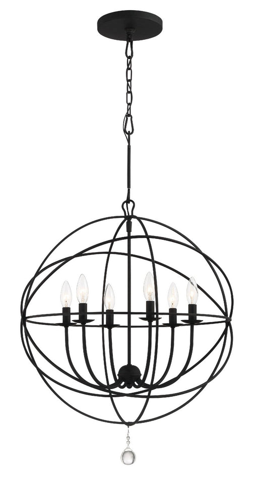 Crystorama 9228-BK Solaris Six Light Chandelier Black Main Image.jpg