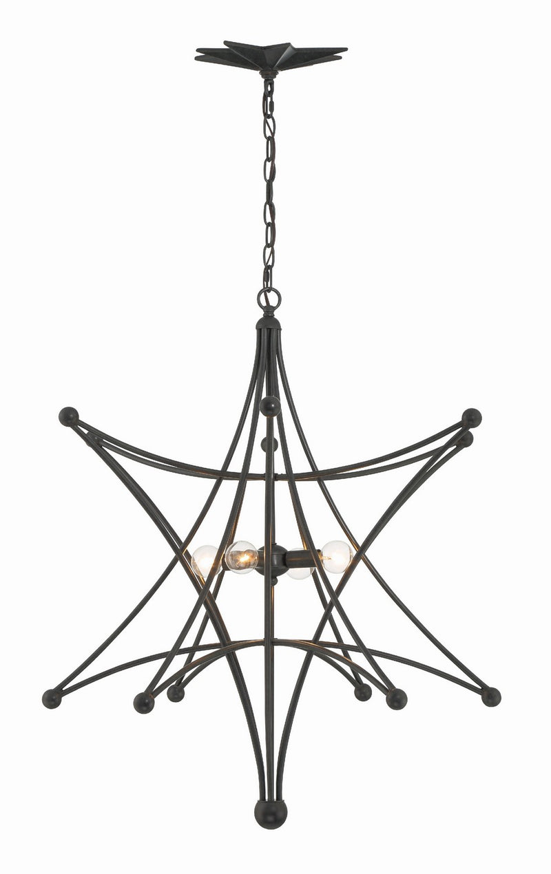 Crystorama 9236-BK Astro Four Light Chandelier Black Alternate Image.jpg