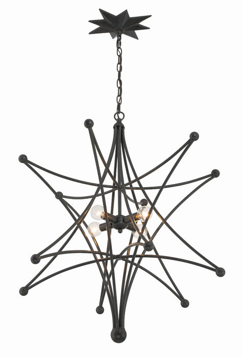 Crystorama 9236-BK Astro Four Light Chandelier Black Alternate Image 2.jpg