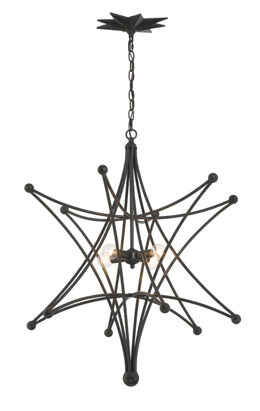 Crystorama 9236-BK Astro Four Light Chandelier Black Main Image.jpg