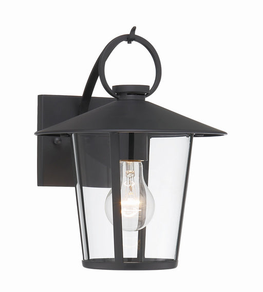 Crystorama AND-9201-CL-MK Andover One Light Outdoor Wall Sconce Matte Black Main Image.jpg