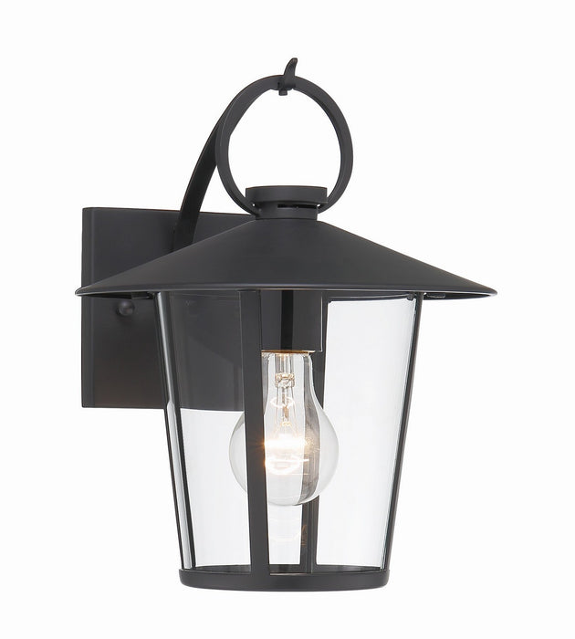 Crystorama AND-9201-CL-MK Andover One Light Outdoor Wall Sconce Matte Black Main Image.jpg