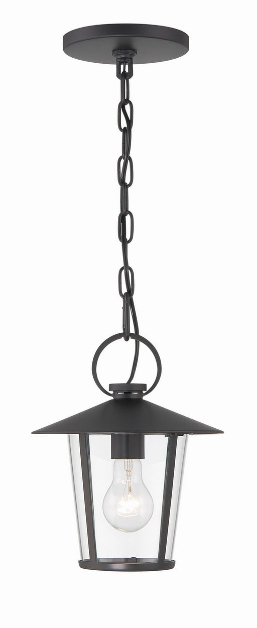 Crystorama AND-9203-CL-MK Andover One Light Outdoor Chandelier Matte Black Main Image.jpg