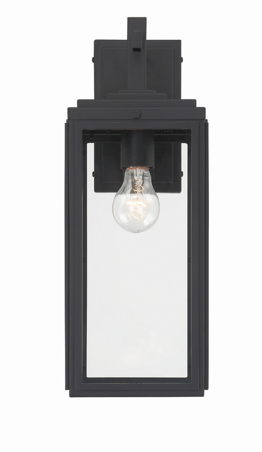 Crystorama BYR-80102-MK Byron One Light Outdoor Wall Sconce Matte Black Main Image.jpg