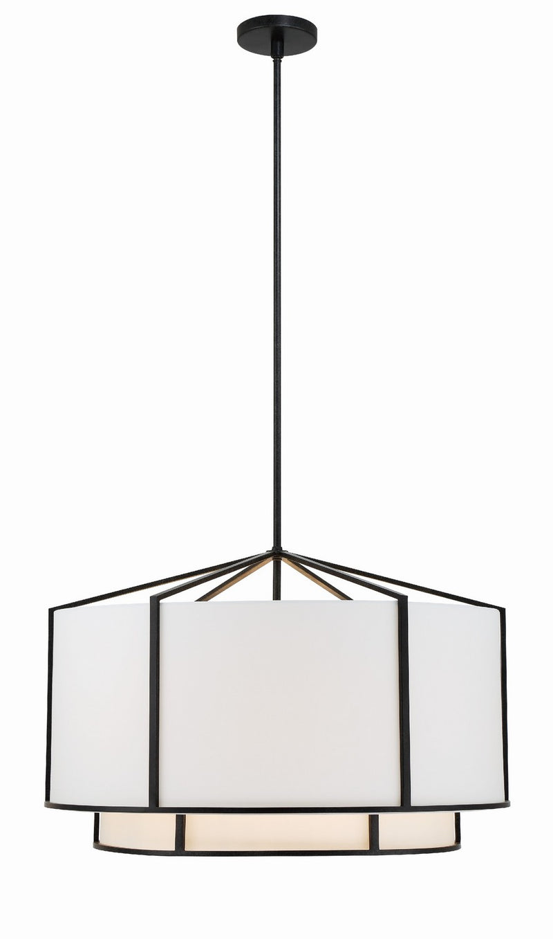 Crystorama CAR-9209-BK Carlyn Six Light Chandelier Black Main Image.jpg