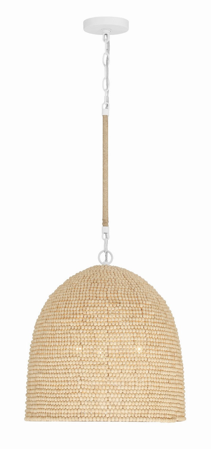Crystorama JSP-10533-MT Jasper Three Light Pendant Matte White Main Image.jpg