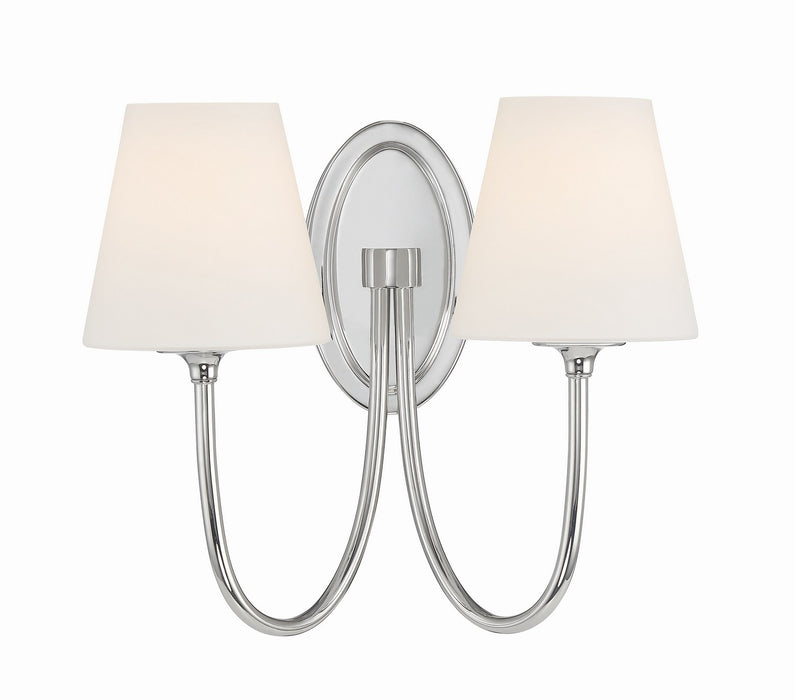 Crystorama JUN-10322-PN Juno Two Light Wall Sconce Polished Nickel Main Image.jpg