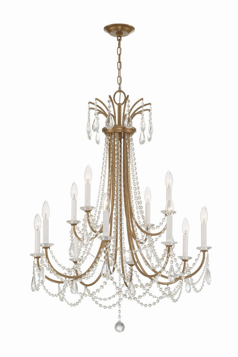 Crystorama KAR-90912-AG-CL-MWP Karrington 12 Light Chandelier Aged Brass Main Image.jpg
