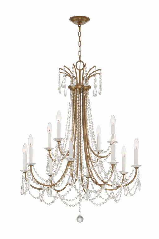 Crystorama KAR-90912-AG-CL-MWP Karrington 12 Light Chandelier Aged Brass Main Image.jpg