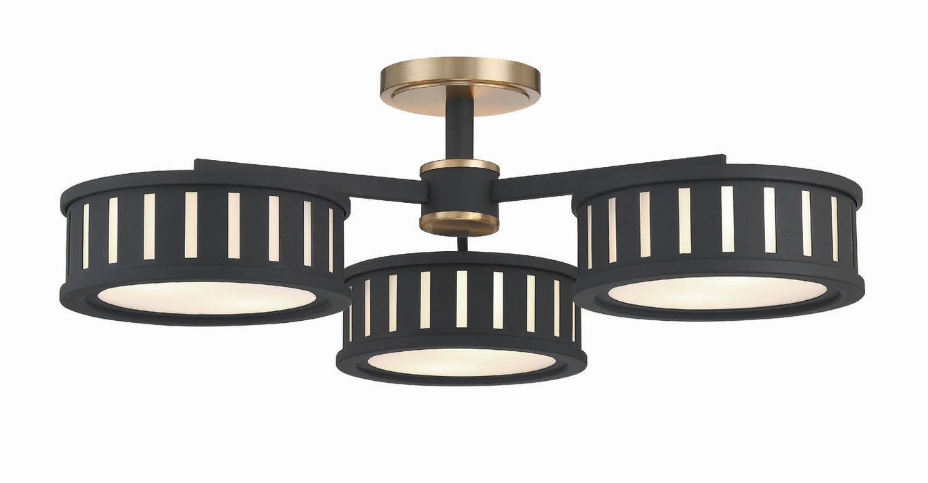 Crystorama KEN-8300-VG-BF Kendal Six Light Semi Flush Mount Vibrant Gold / Black Forged Main Image.jpg