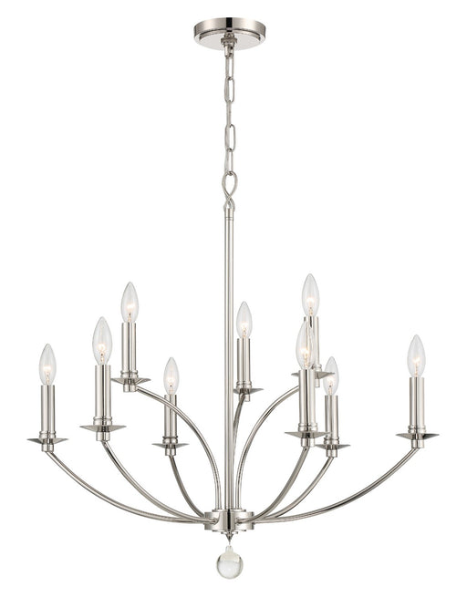 Crystorama MIL-8009-PN Mila Nine Light Chandelier Polished Nickel Main Image.jpg