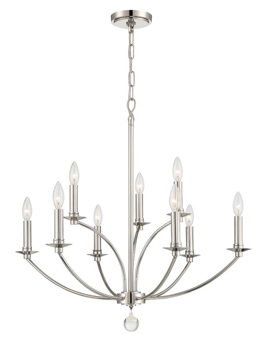 Crystorama MIL-8009-PN Mila Nine Light Chandelier Polished Nickel Main Image.jpg