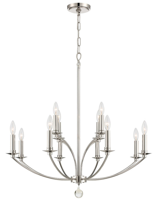 Crystorama MIL-8012-PN Mila 12 Light Chandelier Polished Nickel Main Image.jpg