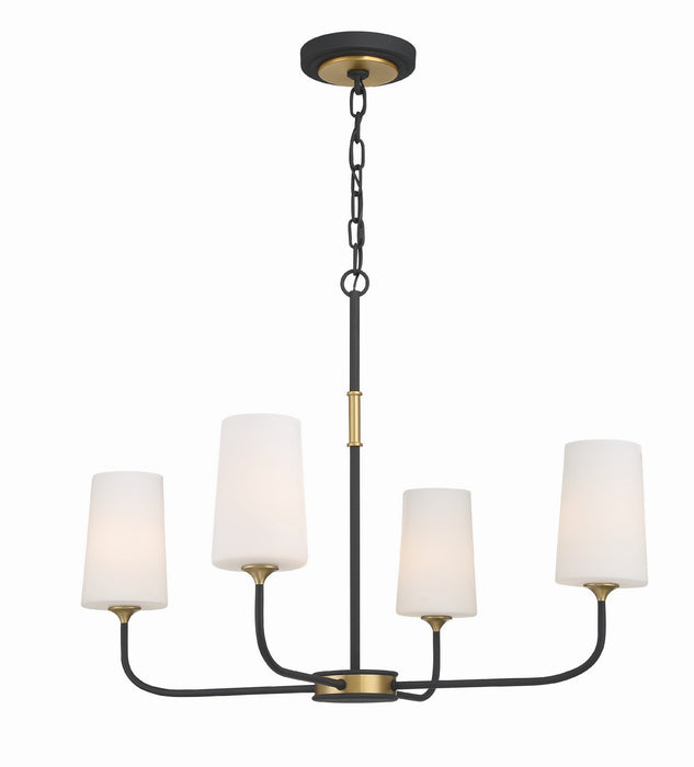 Crystorama NIL-70014-BF-MG Niles Four Light Chandelier Black Forged / Modern Gold Main Image.jpg