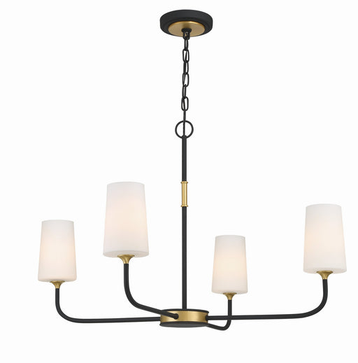 Crystorama NIL-70015-BF-MG Niles Four Light Chandelier Black Forged / Modern Gold Main Image.jpg