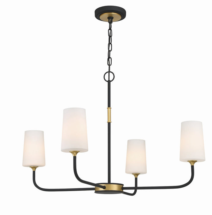 Crystorama NIL-70015-BF-MG Niles Four Light Chandelier Black Forged / Modern Gold Main Image.jpg