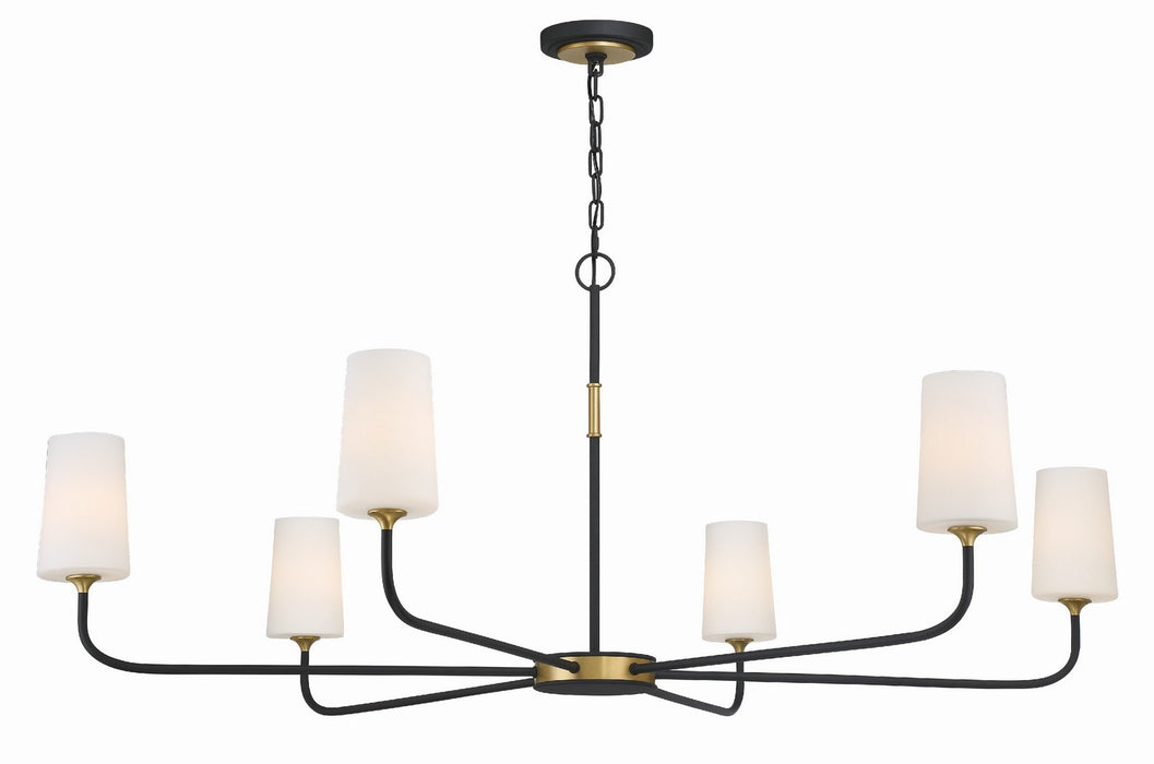 Crystorama NIL-70016-BF-MG Niles Six Light Chandelier Black Forged / Modern Gold Main Image.jpg