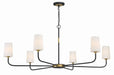 Crystorama NIL-70016-BF-MG Niles Six Light Chandelier Black Forged / Modern Gold Main Image.jpg