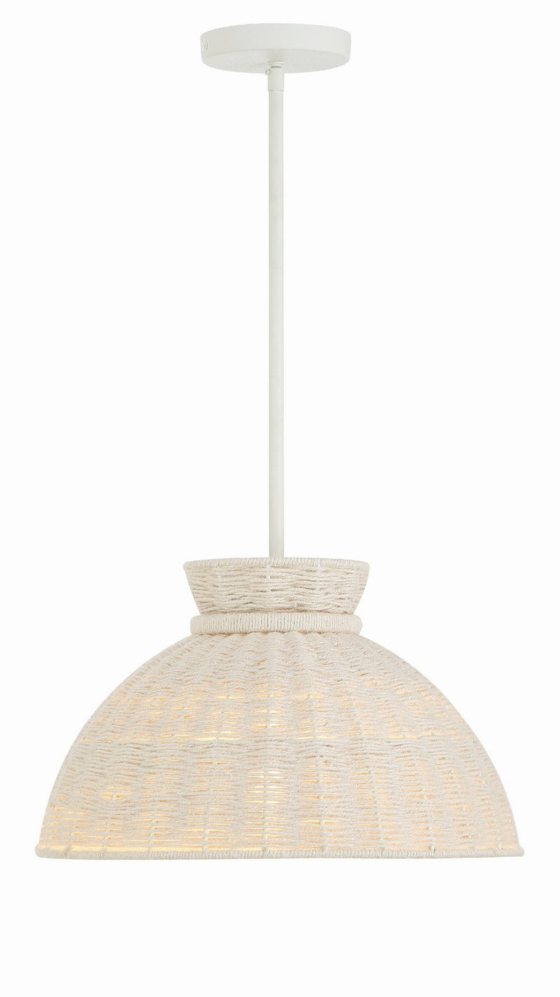 Crystorama RES-10520-MT Reese One Light Pendant Matte White Main Image.jpg