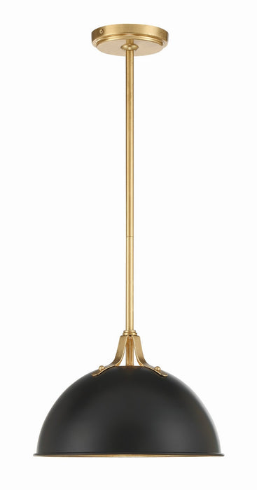 Crystorama SOT-18013-MK-GA Soto One Light Pendant Matte Black / Antique Gold Main Image.jpg