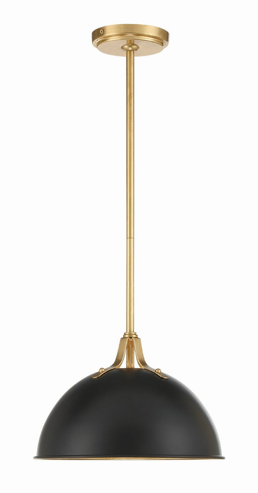 Crystorama SOT-18013-MK-GA Soto One Light Pendant Matte Black / Antique Gold Main Image.jpg
