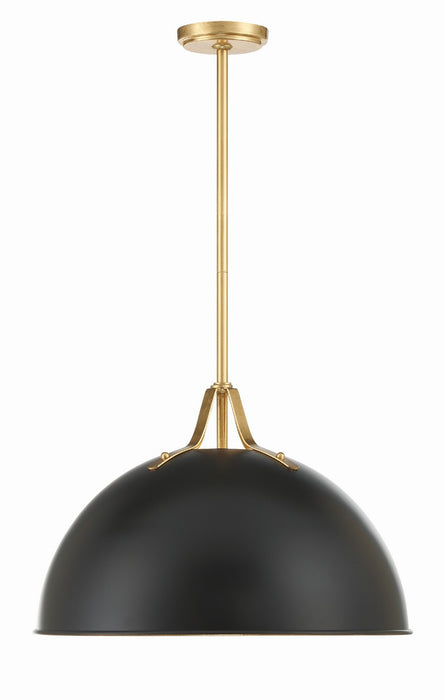 Crystorama SOT-18015-MK-GA Soto One Light Pendant Matte Black / Antique Gold Main Image.jpg