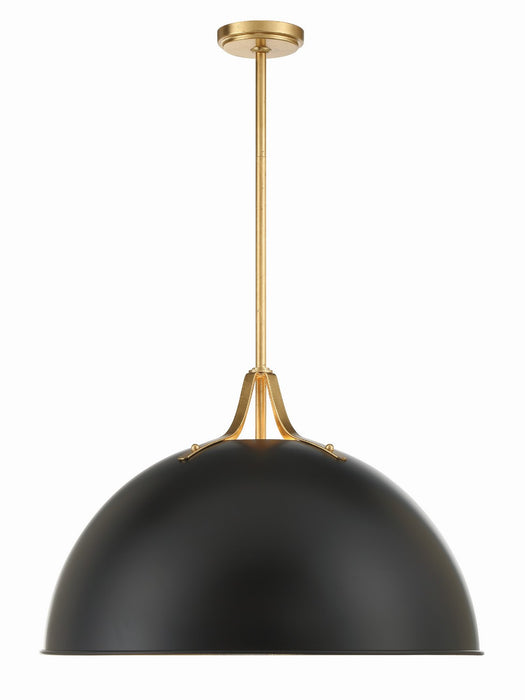 Crystorama SOT-18017-MK-GA Soto Three Light Pendant Matte Black / Antique Gold Main Image.jpg