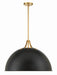 Crystorama SOT-18017-MK-GA Soto Three Light Pendant Matte Black / Antique Gold Main Image.jpg