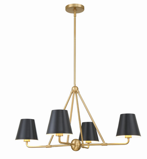 Crystorama XAV-B9304-VG Xavier Four Light Chandelier Vibrant Gold Main Image.jpg