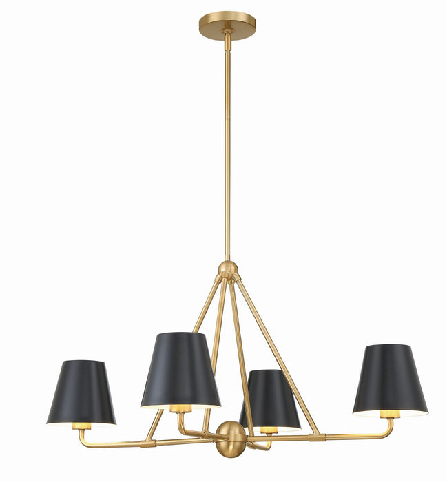Crystorama XAV-B9304-VG Xavier Four Light Chandelier Vibrant Gold Main Image.jpg