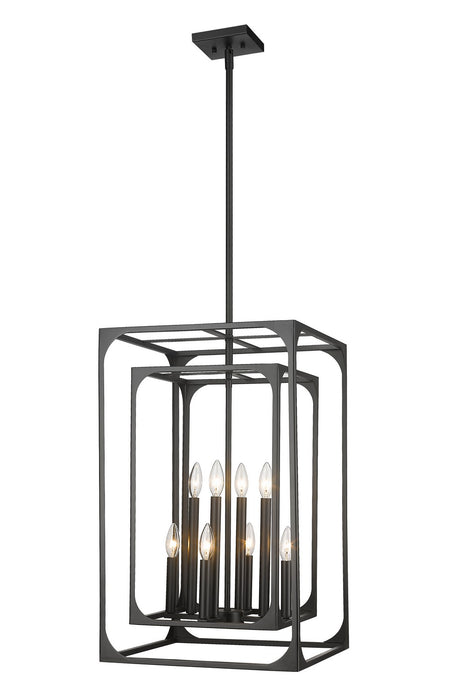 Z-Lite 3038-8MB Easton Eight Light Chandelier, Matte Black Main Image.jpg