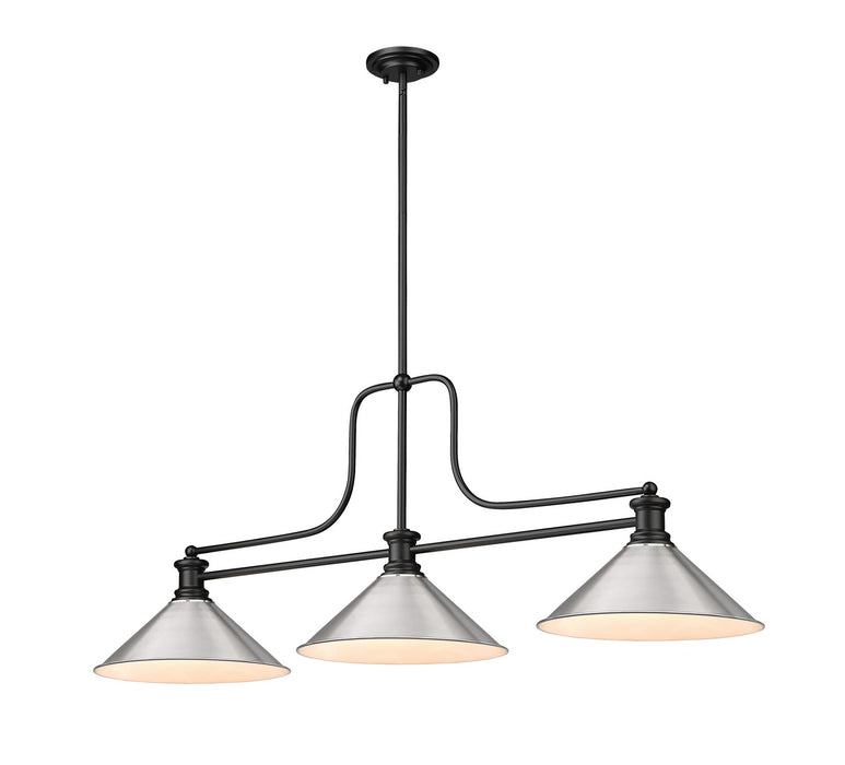 Z-Lite 725-3MB-BN15 Melange Three Light Island Pendant, Matte Black Main Image.jpg