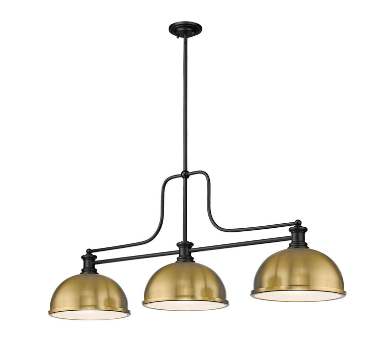 Z-Lite 725-3MB-D12HBR Melange Three Light Island Pendant, Matte Black Main Image.jpg