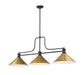 Z-Lite 725-3MB-RB15 Melange Three Light Island Pendant, Matte Black Main Image.jpg