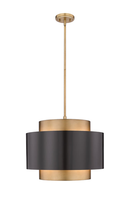 Z-Lite 739P24-BRZ-RB Harlech Three Light Pendant, Bronze / Rubbed Brass Main Image.jpg