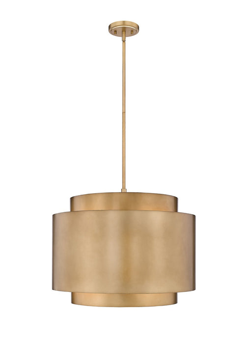 Z-Lite 739P32-RB Harlech Four Light Pendant, Rubbed Brass Main Image.jpg