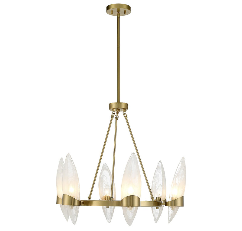 Savoy House 1-5500-6-322 Six Light Chandelier, Warm Brass