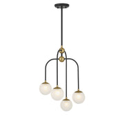 Savoy House 1-6697-4-143 Four Light Chandelier, Matte Black w/Warm Brass