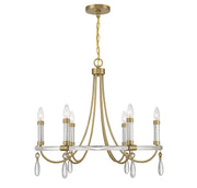 Savoy House 1-7716-6-195 Six Light Chandelier, Warm Brass/Chrome