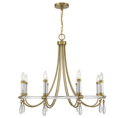 Savoy House 1-7718-8-195 Eight Light Chandelier, Warm Brass/Chrome