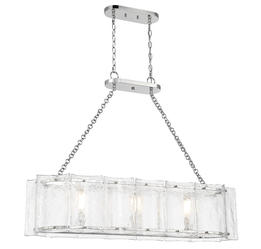 Savoy House 1-8203-3-109 Three Light Linear Chandelier, Polished Nickel