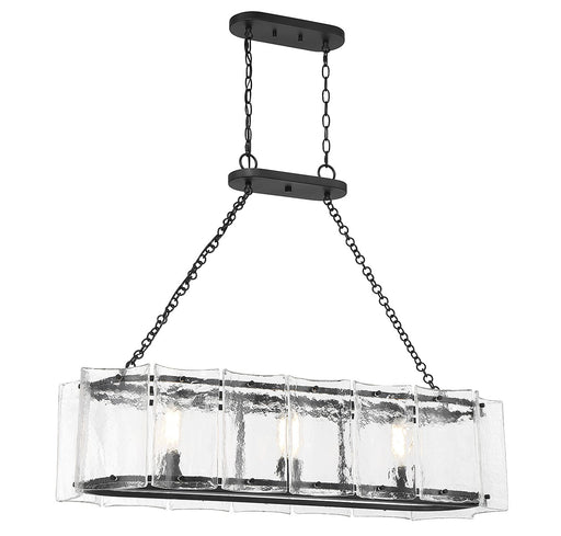 Savoy House 1-8203-3-89 Three Light Linear Chandelier, Matte Black