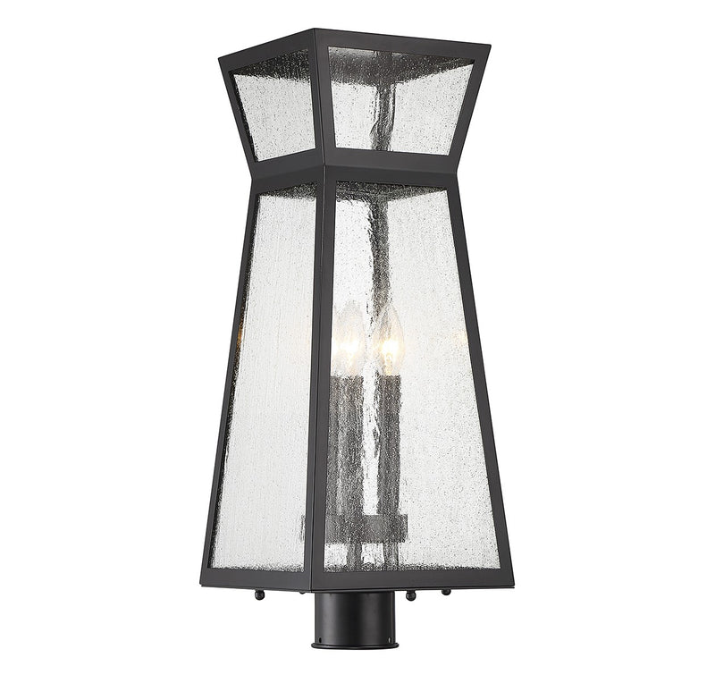 Savoy House 5-633-BK Three Light Outdoor Post Lantern, Matte Black