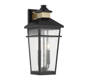 Savoy House 5-714-143 Two Light Outdoor Wall Lantern, Matte Black w/Warm Brass