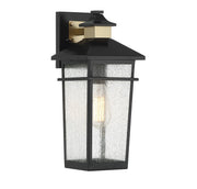 Savoy House 5-719-143 One Light Outdoor Wall Lantern, Matte Black w/Warm Brass